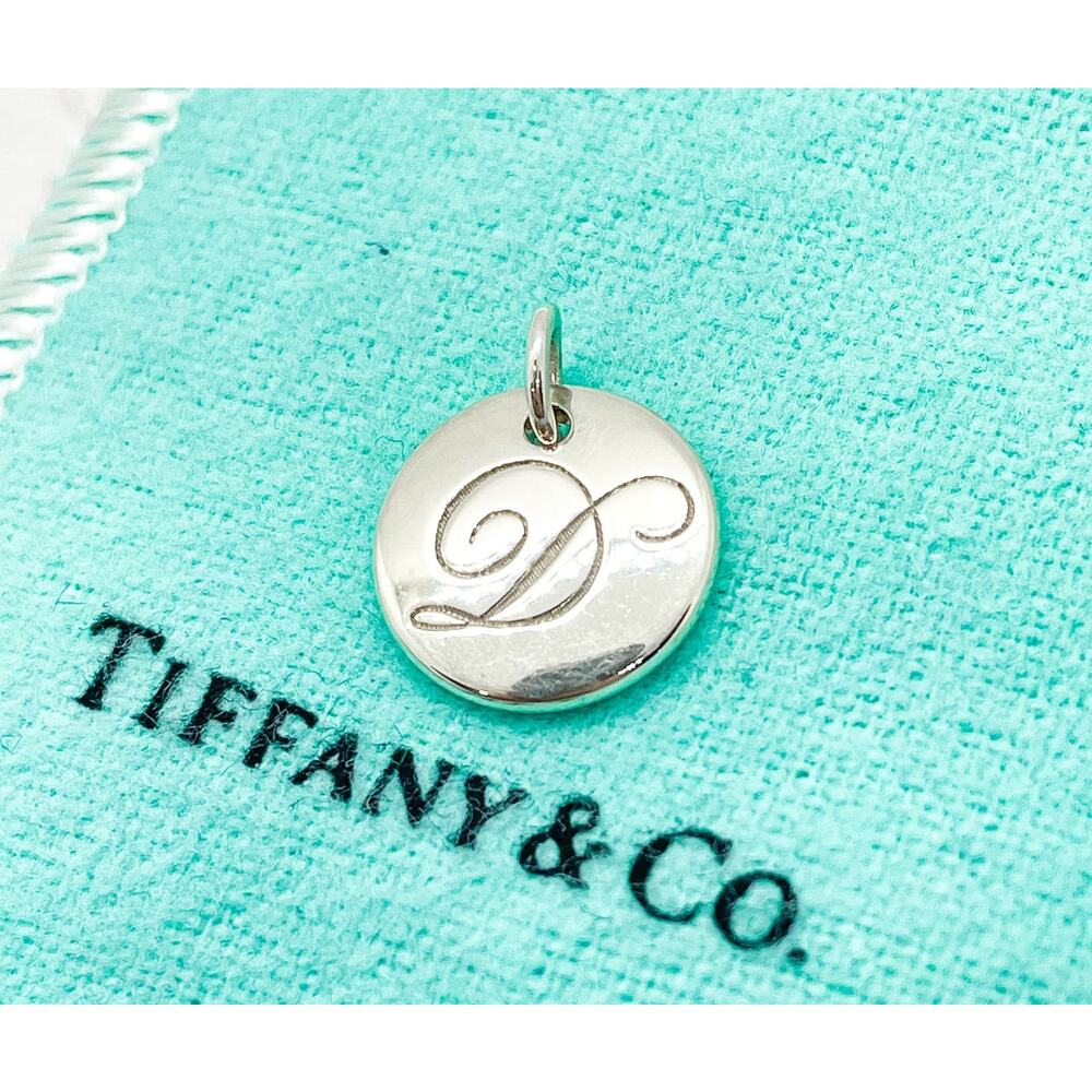 Tiffany & Co. Script Initial Letter D Disc Charm Sterling Silver Small - Picture 4 of 7